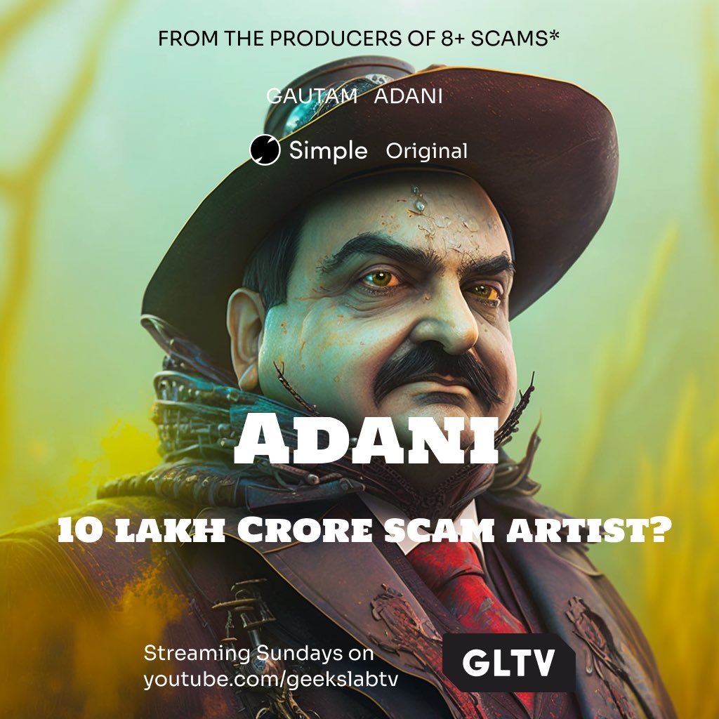 geekydhaval's tweet photo. Adani : 10 lakh crore scam artist? | Episode 3. I am delaying the episode for a few reasons. As it’s a responsibility to represent data accurately and not mislead viewers. And also improving production. #geekslab #adani #AdaniEnterprise https://t.co/8HTvTqOb3V