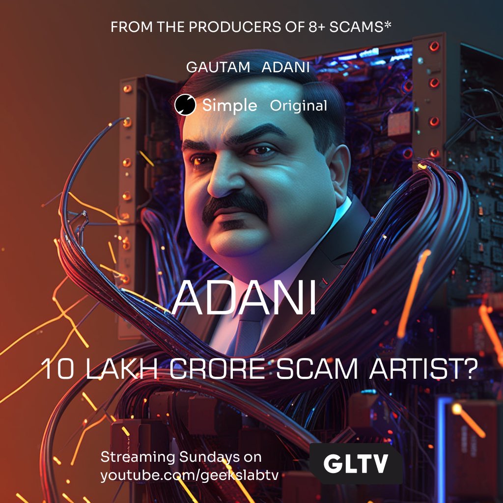 geekydhaval's tweet photo. Adani : 10 lakh crore scam artist? | Episode 3. I am delaying the episode for a few reasons. As it’s a responsibility to represent data accurately and not mislead viewers. And also improving production. #geekslab #adani #AdaniEnterprise https://t.co/8HTvTqOb3V