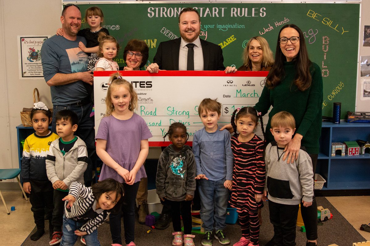 Lexus of Kelowna showing support for education and local youth through their donation to Pearson Road’s StrongStart Centre.