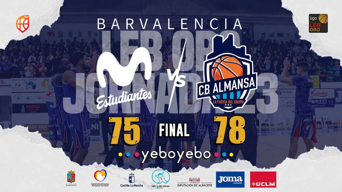 CBAlmansa's tweet photo. 🏀 ¡HACEMOS HISTORIA! Victoria valiosísima en el WiZink ante @MovistarEstu 😤😤😤

¡Nos quedamos sin palabras! Os dejamos a vosotr@s hacer el comentario del partido... 😎👌

#LaFuerzaDelEquipo #JuntosSomosMásFuertes https://t.co/xDmCbgu4XZ