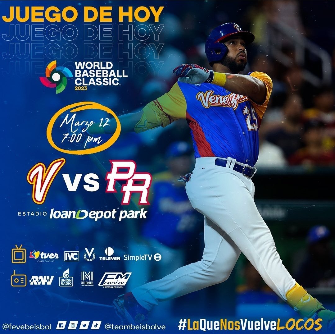 luisalfredomc10's tweet photo. Venezuela hoy jugará ante Puerto Rico en el Clásico Mundial de Béisbol. 

Pablo López abrirá por Venezuela 🇻🇪
José Berríos por los boricuas 🇵🇷

Hora: 7:00 PM https://t.co/NKI22qUypj
