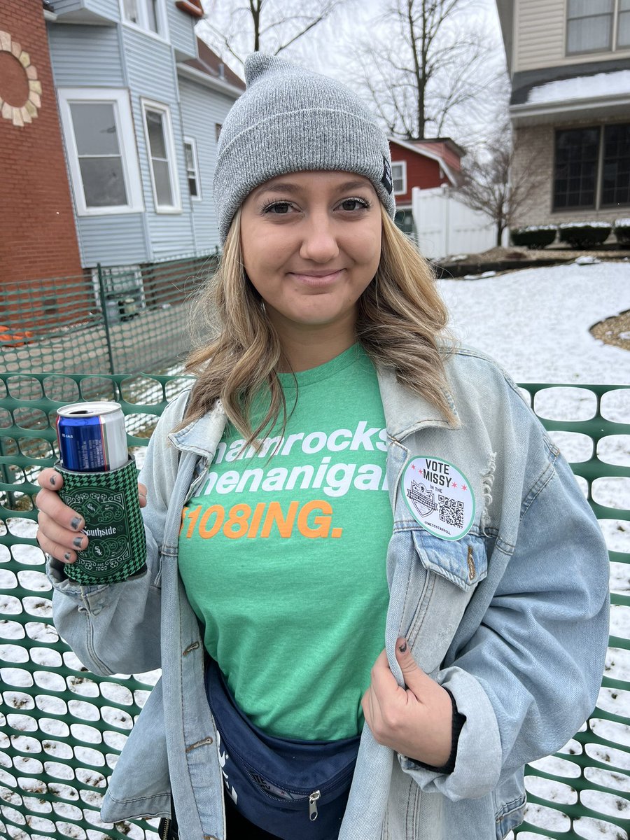 messycarroll's tweet photo. At the Southside Irish parade just campaigning for the #108Tourney come get a sticker 💚 #MessyMania https://t.co/07MO2Qmpfl