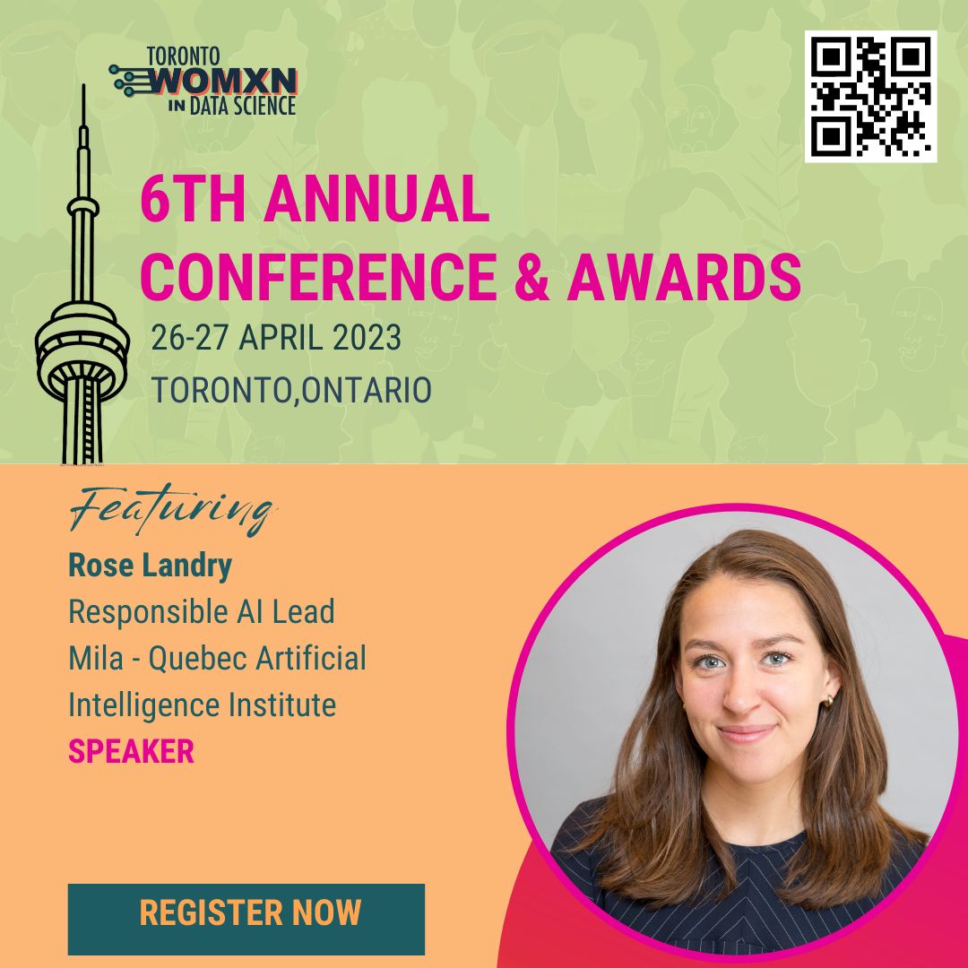 Introducing Rose Landry, Responsible AI Lead at Mila - Quebec Artificial Intelligence Institute!

Join us and our talented speakers in Toronto and register TODAY!: buff.ly/3uRMK5z #AI #datascience #ResponsibleAI