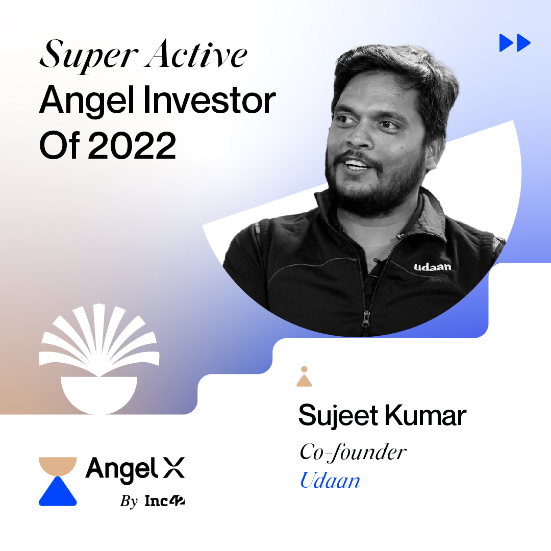 Inc42's tweet photo. .@udaandotcom founder @Sujeet_fk infused funds in 12 startups, including #Kofluence, #Suite42, #Tring, #Vidyut, #Wasoko, #EkankTechnologies, and @khel_gully in 2022. https://t.co/FCLAp0wRCo