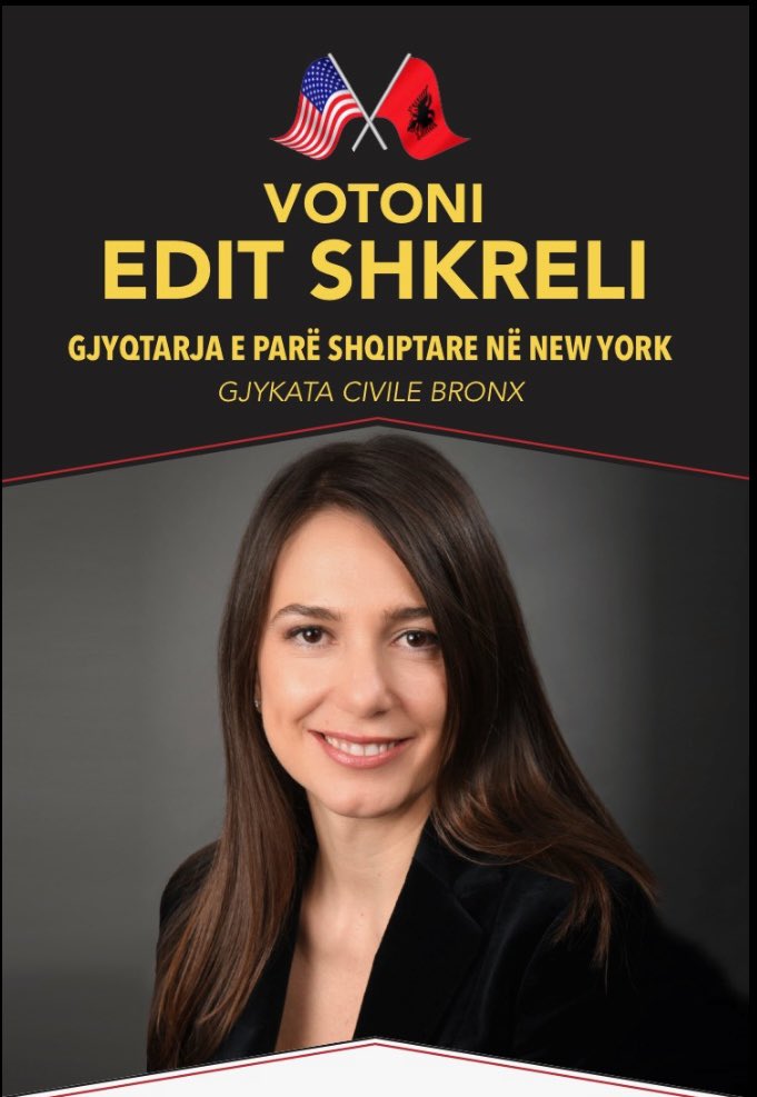 AlbanianSuccess's tweet photo. Congratulations to Edit Shkreli, the first Albanian American on the ballot for Civil Court Judge in New York, an amazing achievement in the field and beyond. https://t.co/luanJMiB9y