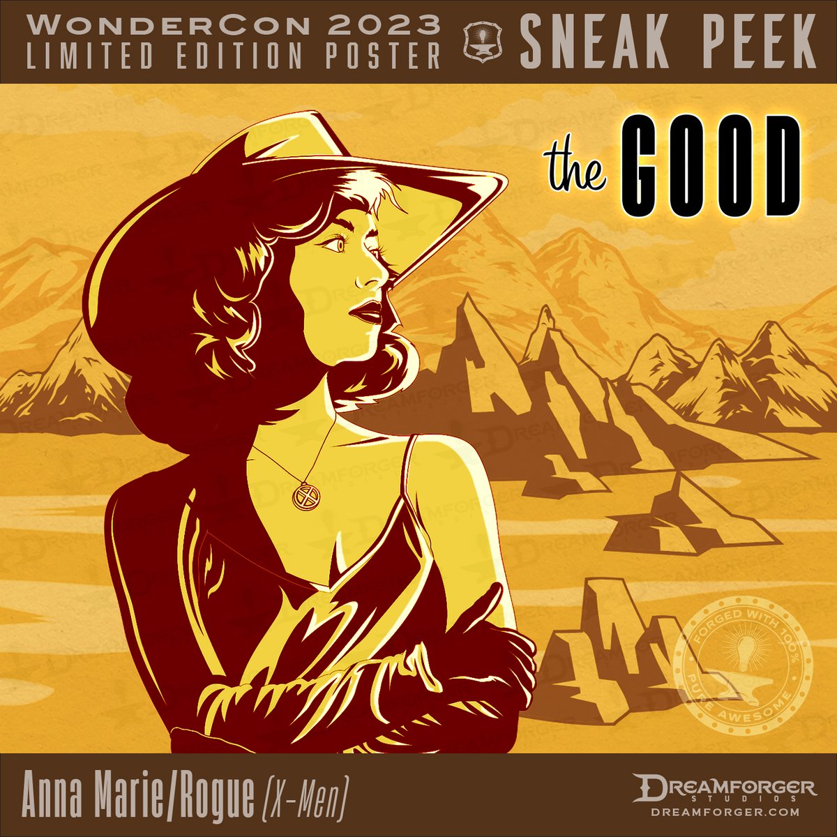 NickKremenek's tweet photo. The quest continues to create a new #WonderCon2023 limited poster for everyone. So I'm sharing some #SneakPeek pics of characters within. Continuing with the good guys, here’s Anna Marie a.k.a. #Rogue from #XMen in 40's attire!

#NickKremenekArt #Dreamforger #WonderConExclusive https://t.co/ra9WAS81mM