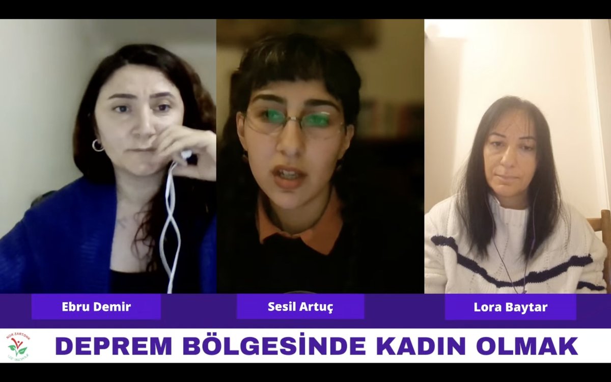 NorZartonk's tweet photo. Deprem Bölgesinde Kadın Olmak etkinliğimiz başladı. İzlemek için: 👉 https://t.co/AWyx13x9Mt https://t.co/2BfrbY5Feg
