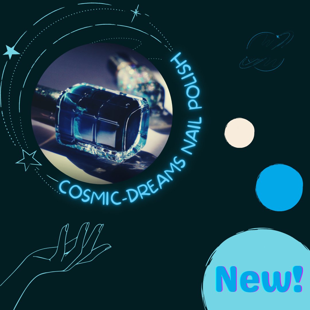 Reach the stars with our Cosmic-Dreams Nail Polish - it is cruelty free and made from recycled packaging! The blue shade will remind you of the stunning night sky 🌌 #galaxytheme #bluemakeup #nailpolish #crueltyfreenailpolish #ecobeauty #aesthetics