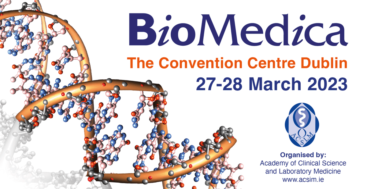 @ACSLM1 are delighted to confirm that @CcoHse Dr Colm Henry will give the keynote address at #BioMedica2023. To view the full programme: bit.ly/3lT3HLu, to register: bit.ly/3SH2Jyx
 To book a place on the workshops: bit.ly/3IOrVPZ
#MedicalScientist
