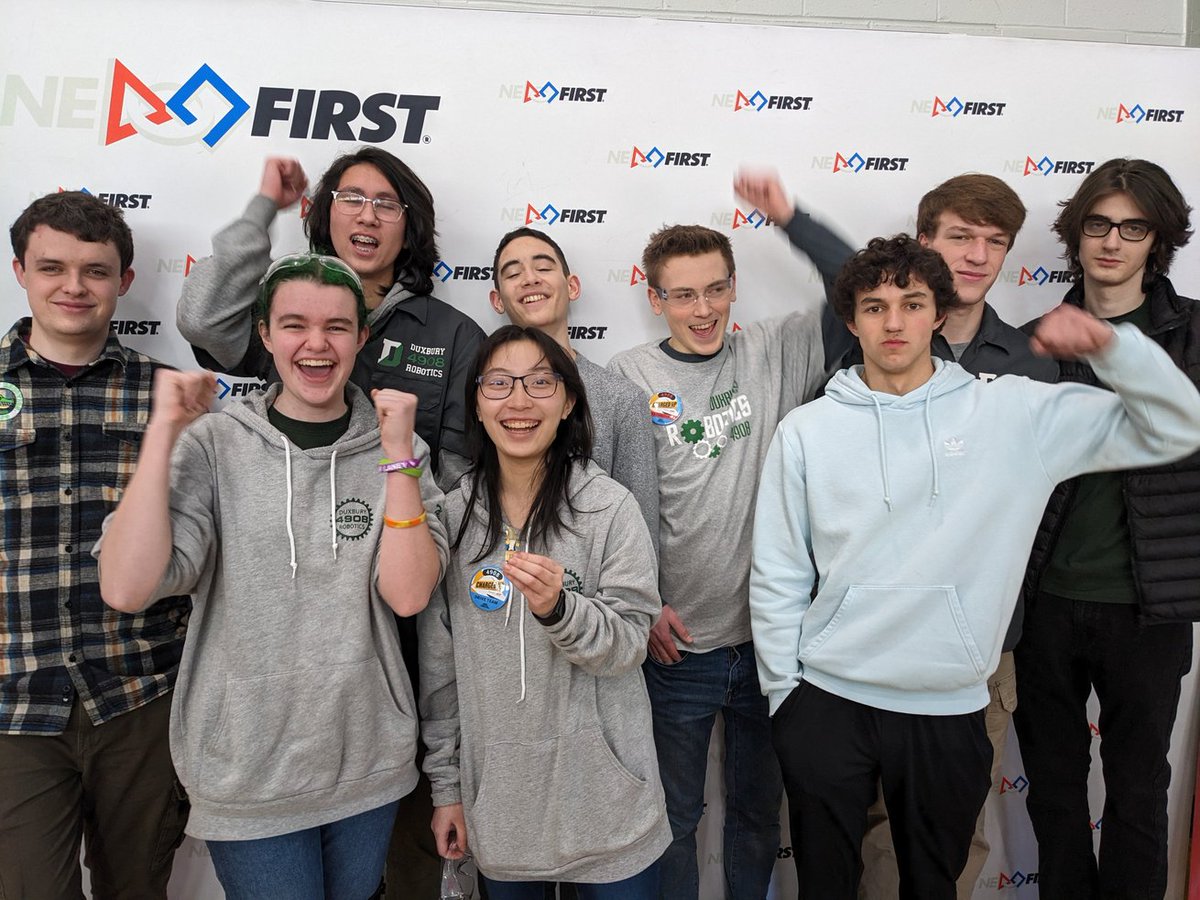 DuxTechEd's tweet image. So proud of @DuxburyRobotics After finishing mid pack last weekend, they got right back to work making improvements. Now they find themselves competing in the 5th seed for the playoffs. Let's Go 4908! Bring home a banner!