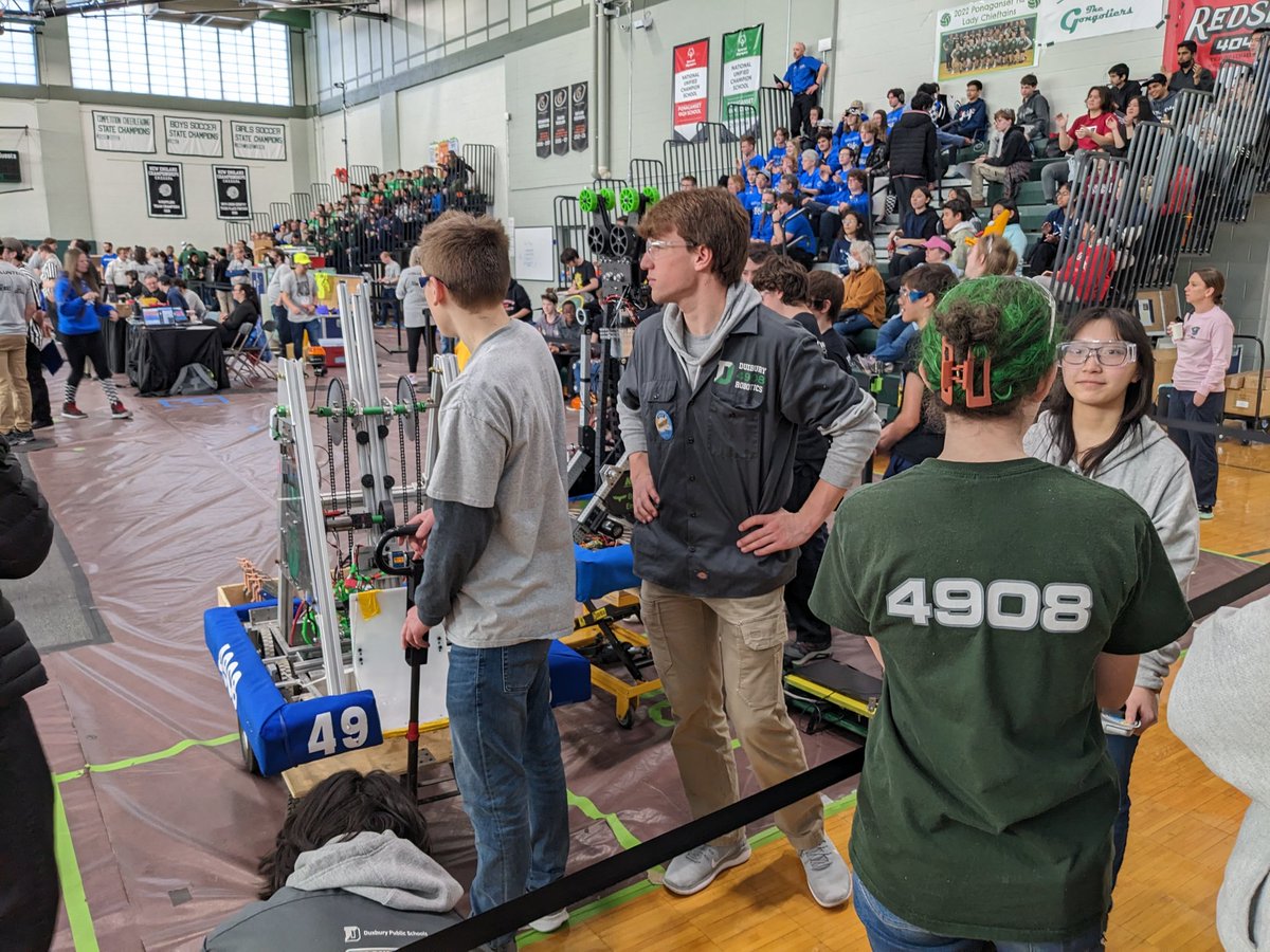 DuxTechEd's tweet image. So proud of @DuxburyRobotics After finishing mid pack last weekend, they got right back to work making improvements. Now they find themselves competing in the 5th seed for the playoffs. Let's Go 4908! Bring home a banner!