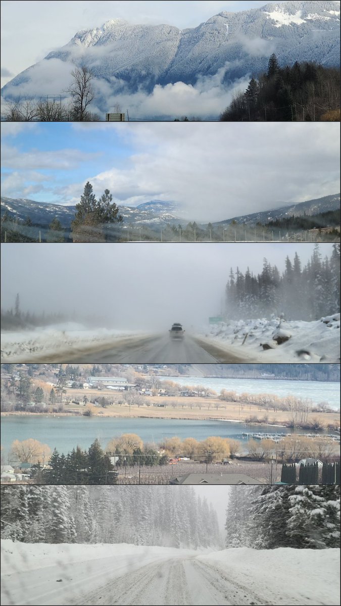 emilyloyise's tweet photo. Gorgeous (but sometimes anxiety inducing) wintery views from our 6 hour #roadtrip from #Abbotsford to the #Kootenays

Roads were great most of the way! Hit some brief #flurries. It wasn't until the Monashee that we hit heavier #snow and slushy roads

#bcsnow #weather #interiorBC https://t.co/6ok1IL5Hhk