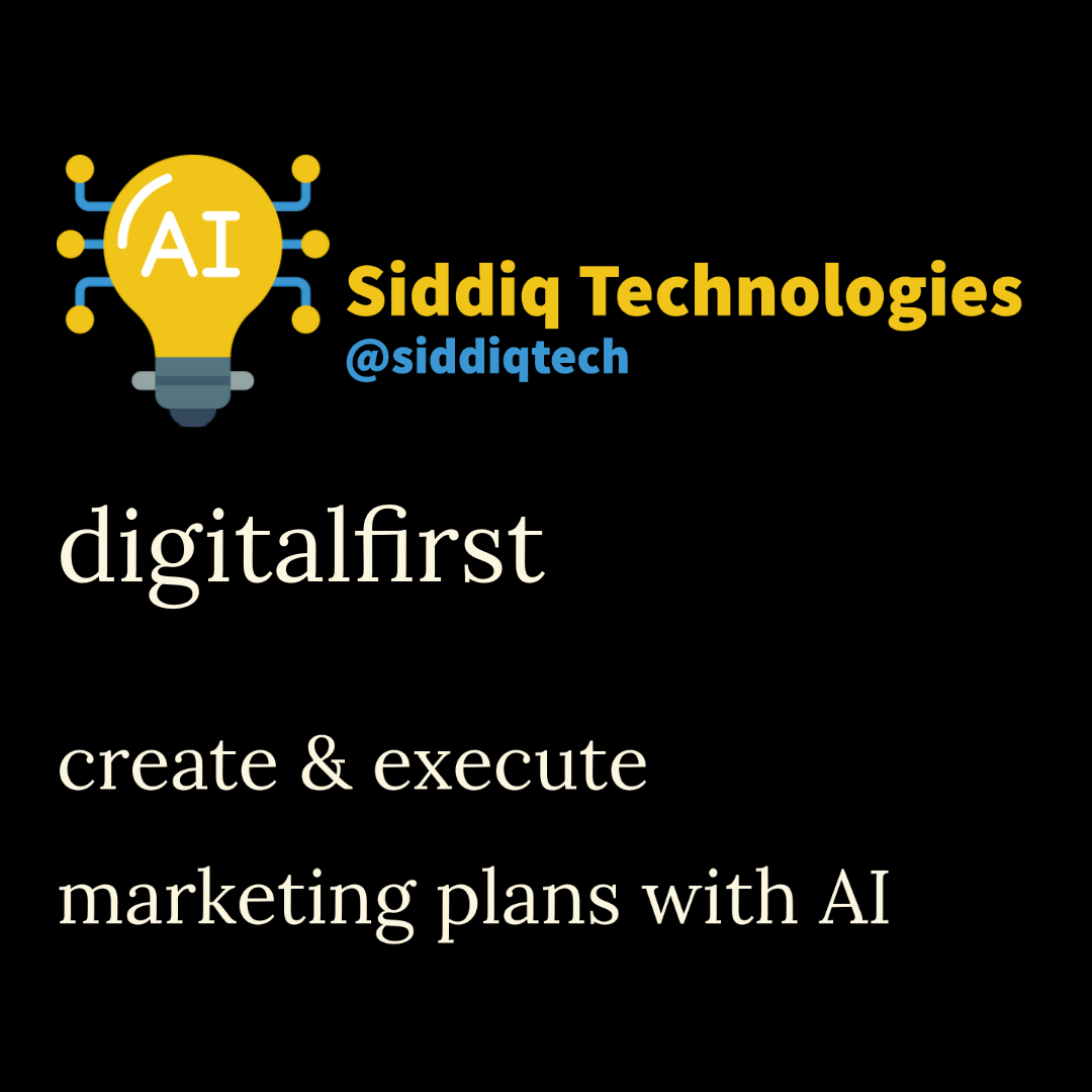 digitalfirst

create & execute marketing plans with AI

#ai #artificialintelligence #machinelearning #openai #parametricdesign  #singularity #socialmedia #superarchitects #tech #technology #تقنية #تكنولوجيا #ريادة #شركات