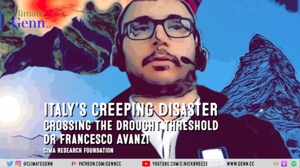 ClimateGENN's tweet photo. The latest episode of #climategenn #podcast is out now & hosted by @NickGBreeze ! Italy's creeping disaster! https://t.co/0KKAJ4cRGM #drought #italy #europe #climatechange #climatecrisis #water #disaster #climaterisks #climatescience #watercrisis https://t.co/lryvltfN9y