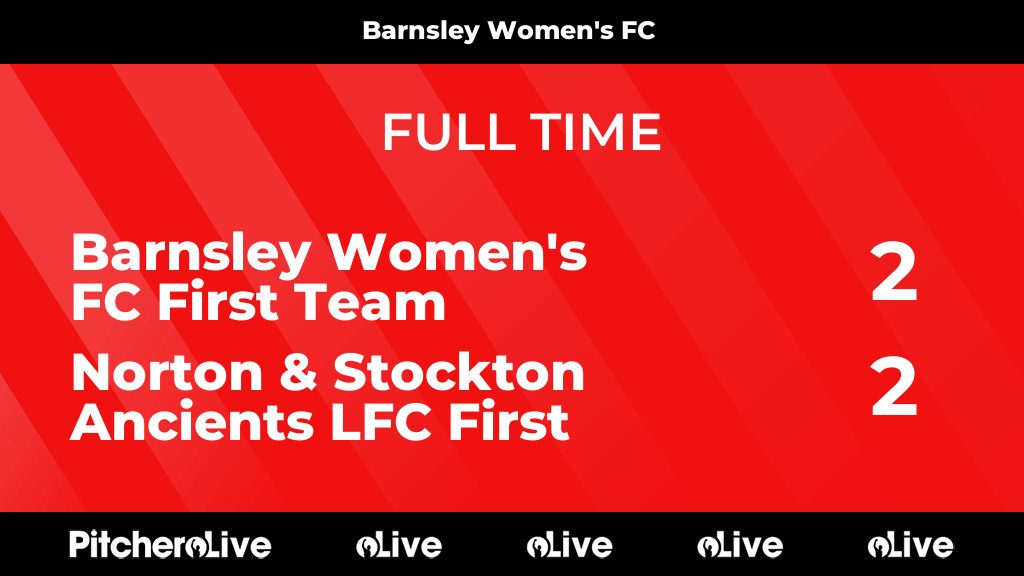 BarnsleyWFC's tweet photo. FULL TIME: Barnsley Women's FC First Team 2 - 2 Norton &amp; Stockton Ancients LFC First
#BARNOR #Pitchero
https://t.co/DFqx125vMy https://t.co/nRTxGxF7H4