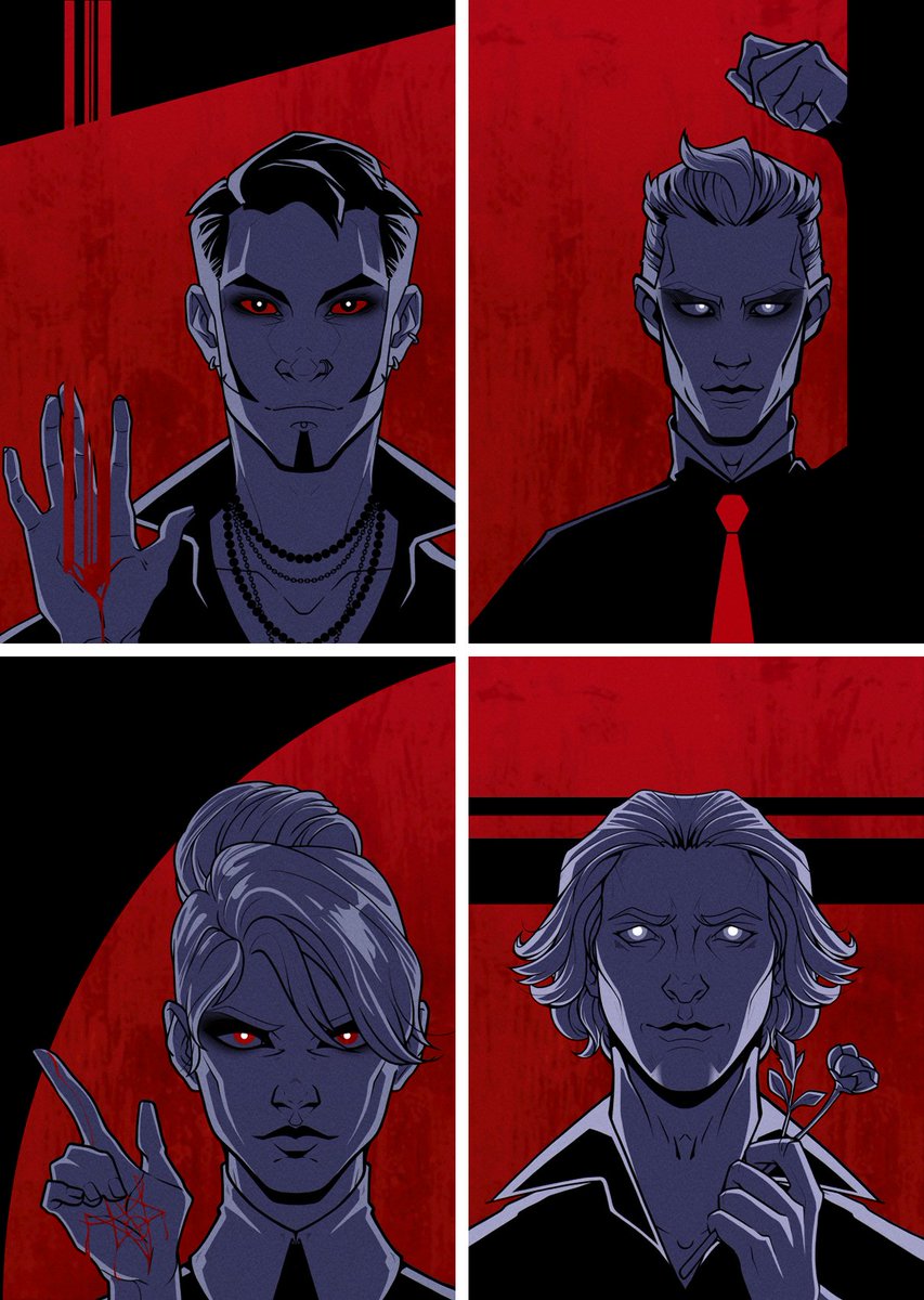 kevinradioguy's tweet photo. A quick sketch of my players' characters. Batholomew the #tremere, Noah the #malkavian Agnes the tremere, Frank the #toreador.
#ttrpg #art #wod #worldofdarkness #vtm #vampirethemasquerade #vampire #vamily https://t.co/knsLO31E5f