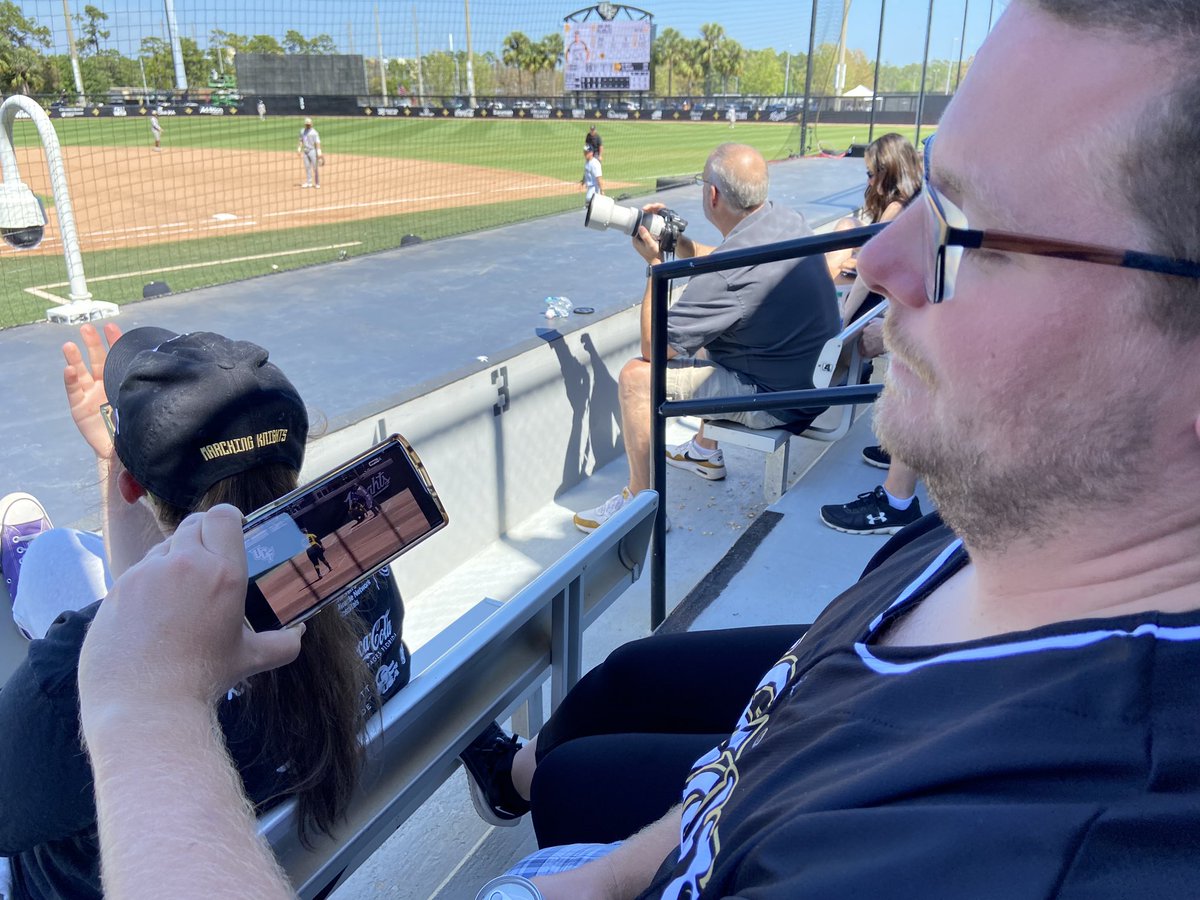 PhilTalksSports's tweet photo. Here we have @LukeSchulz117 pulling a @TerryMohajirAD. 
Watching @UCF_Softball while at @UCF_Baseball https://t.co/mGoYU3gdTm