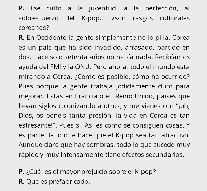 RomanNamu's tweet photo. Verdaderamente ame esta entrevista del País a Namjoon, fueron directos pero respetuosos y se nota que investigaron bien y Namjoon ese we que forma tan espectacular de responder, pinche vato intelectual, que ganas de besarte el cerebro 💜

Capturas de lo que más me gusto : https://t.co/ZHrSaMAIBY
