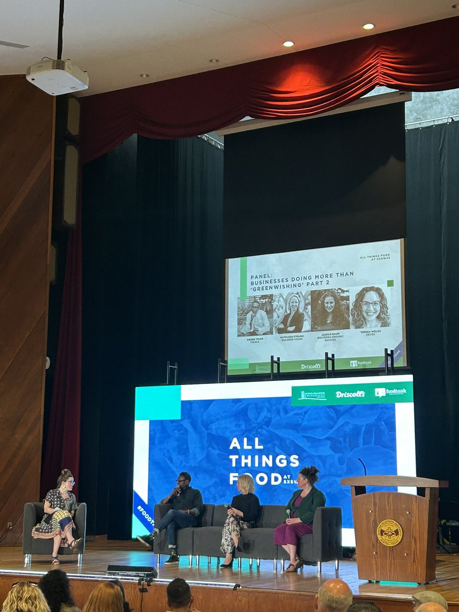 Kicking off at #FoodTank All Things Food at #SXSW - Businesses Doing More Than “Greenwishing” panel featuring <a href="/IFAD/">International Fund for Agricultural Development</a> Recipes for Change <a href="/ChefPierreThiam/">Chef Pierre Thiam</a> of <a href="/YoleleFoods/">Yolélé 🌾 Revolutionary African Foods</a>, moderated by the terrific <a href="/tmawelsh/">TW</a> of <a href="/devex/">Devex</a>!
