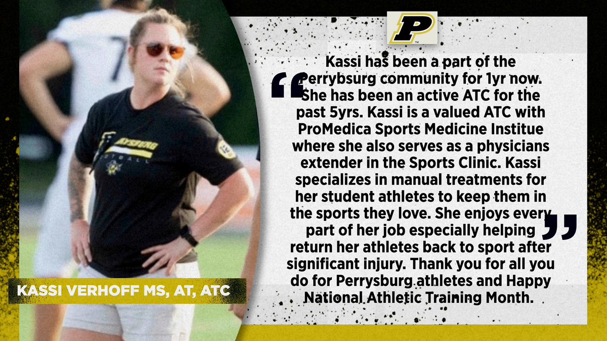 Second spotlight ATC is Kassi Verhoff! Kassi, thanks for all that you do for our athletes. Countless extra hours, texts, calls and never hesitant to help! You are a valued member of the Sports medicine team! Happy #NATM2023 !