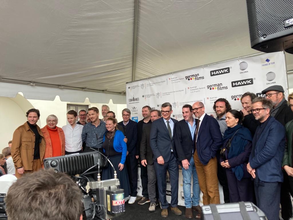 BarrandovStudio's tweet photo. On March 11, the gala reception in honor of the Czech, German and Austrian Oscar nominees took place at the Villa Aurora in Los Angeles. Among Czech partners of the event were Barrandov Studio and Czech Film Commission. #Oscars2023 #AllQuietOnTheWesternFront #BarrandovStudio https://t.co/xGLQsUUj7o