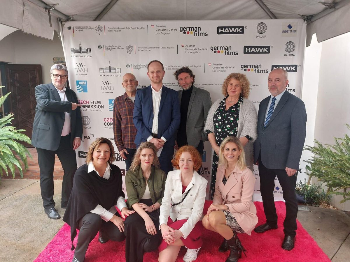 BarrandovStudio's tweet photo. On March 11, the gala reception in honor of the Czech, German and Austrian Oscar nominees took place at the Villa Aurora in Los Angeles. Among Czech partners of the event were Barrandov Studio and Czech Film Commission. #Oscars2023 #AllQuietOnTheWesternFront #BarrandovStudio https://t.co/xGLQsUUj7o