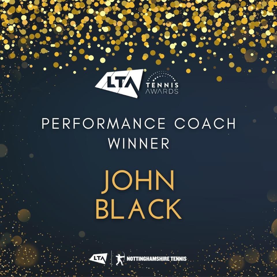 P10Tennis's tweet photo. Congratulations to #P10 Director @blacky7770 on winning Nottinghamshire Performance Coach Of The Year for 2022!

Both P10 coaches, John and @CallumChivers91 were on the shortlist but for 2022, John deservedly takes the title! https://t.co/pbcSBOOL7K