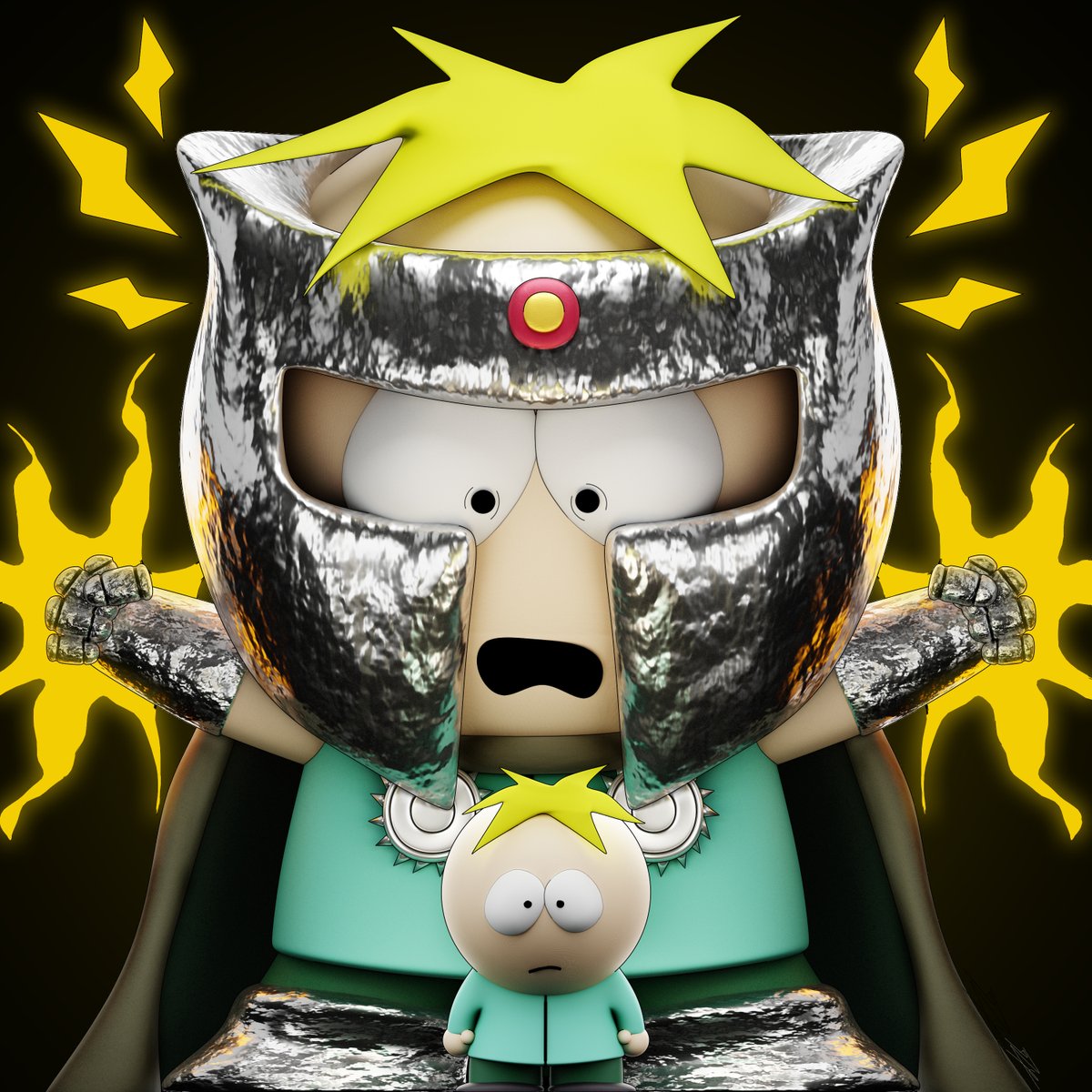 BUTTERS/CHAOS #3D #blender #southpark #fanart #photoshop
