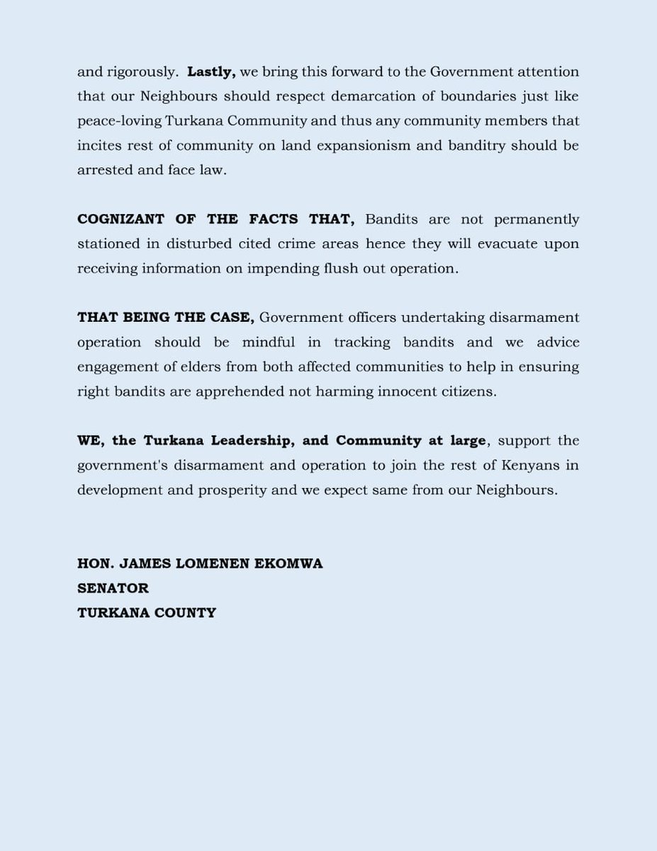 JLomenen's tweet photo. Response on Prof. CS  @KindikiKithure new security measures in North-rift.
@InteriorKE
@WilliamsRuto
@Senate_KE https://t.co/Oed5YX5n1H