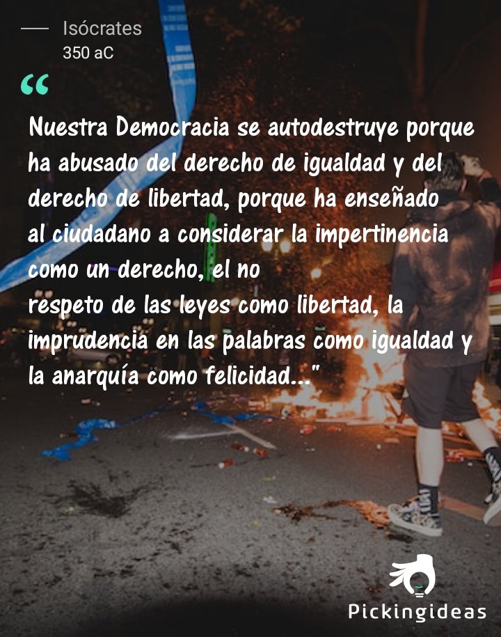yimifernandez's tweet photo. Hoy, con @picking_ideas, he editado esta maravilla y clásica #FraseDelDía que tiene 2500 años y sigue siendo vergonzosamente vigente. Da que pensar, la verdad. #isocrates #democracia
Un abrazo fuerte para todas y todos. XXX Yimi #pickingideas https://t.co/6kT4STAxYo