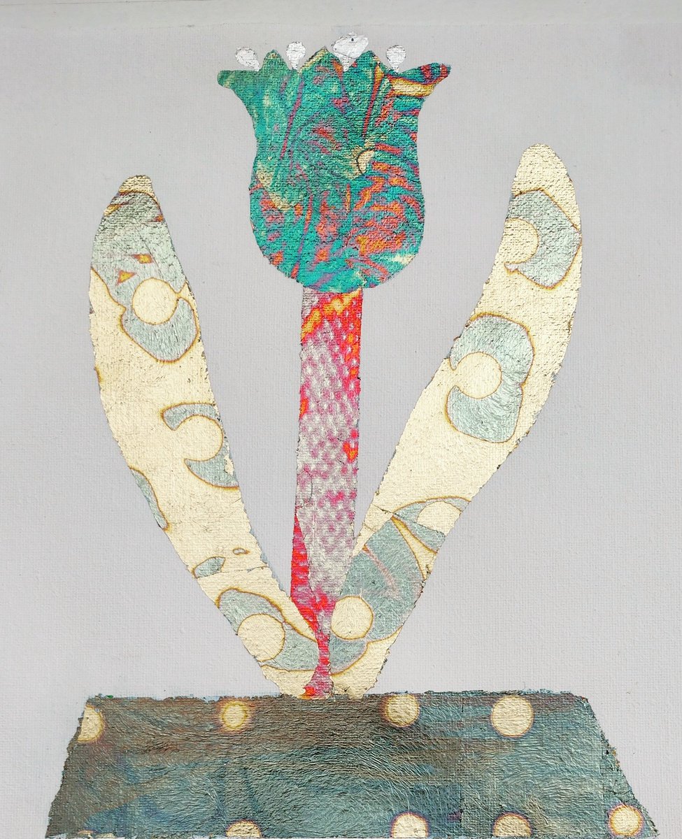 SusanForsyth_'s tweet photo. 'Sketch for a Flower', 2023, silver and aluminium leaf on canvas #spring #flowers #ArtistOnTwitter https://t.co/3ufM6RwfaS