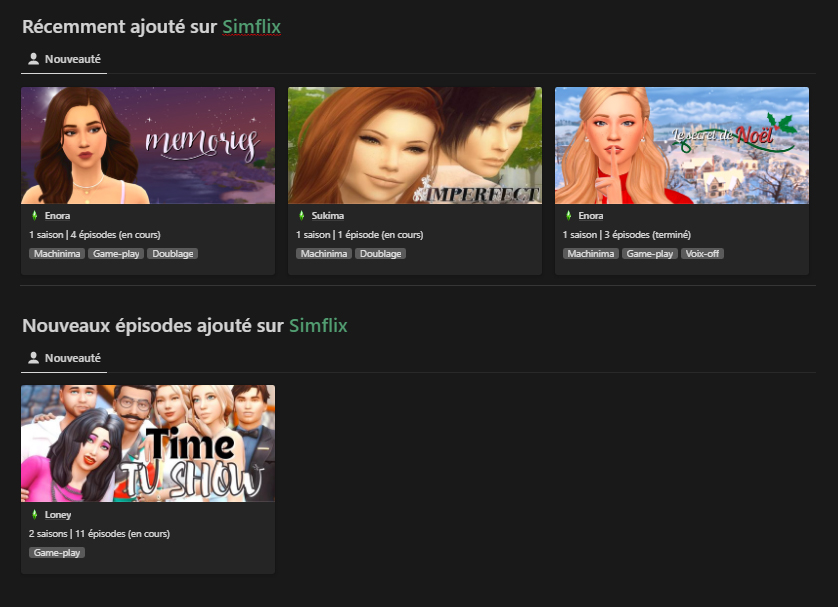 SmileHolicArt's tweet photo. Plusieurs séries font leur apparition (@enora_sims & @SukimaSeisan) sur Simflix ainsi qu'un nouvel épisode de Time.
Bon visionnage ! #sims4 #simflix #simflixFR
Lien de Simflix : https://t.co/DWCALedyIb https://t.co/kXEWcfsVFY