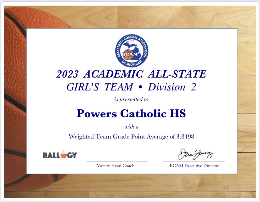So proud of our girls for competing on the court and also in the classroom!  

#GoChargers <a href="/PCHS_AD/">PowersCatholicAD</a> <a href="/PowersCatholicH/">Powers Catholic HS</a> #Kaizen #BeB3 #Prevail <a href="/CoachHD21/">Sara Dehner 🇺🇸🤍🏝️</a> <a href="/CoachTrevithick/">Ryan Trevithick</a>