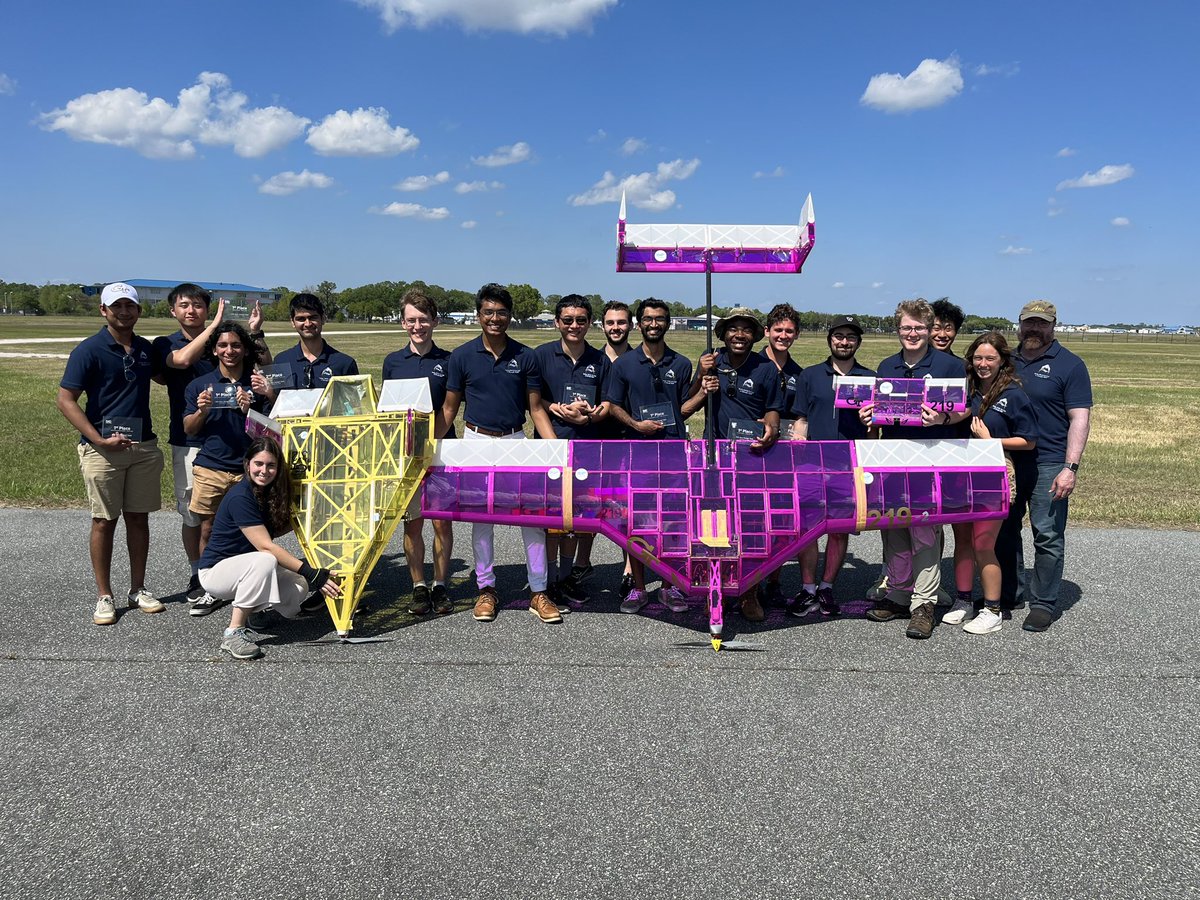 Team pic with the awards at SAE Aero Design East