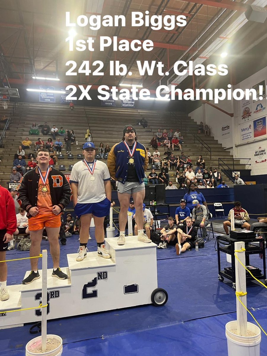 LoganBiggs5's tweet photo. Your 2x 242lb wt. class State Champion with a total of 1,535 (PR is 1,555) https://t.co/efQNzlZkMW