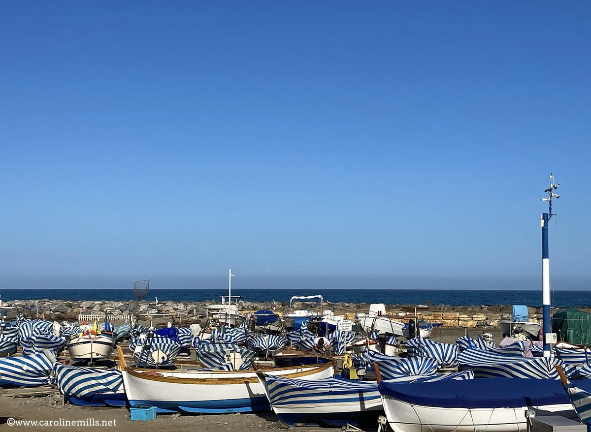 The A10/A12 round #Italy's Gulf of Genoa are not the easiest motorways; great views of the sea but many tunnels &amp; viaducts require much focus. HGVs are banned on Sundays, though, making driving easier. Here, boats in Albenga with winter coats on. #BGTWMalta #roadTrip <a href="/TravWriters/">BGTW: British Guild of Travel Writers</a>