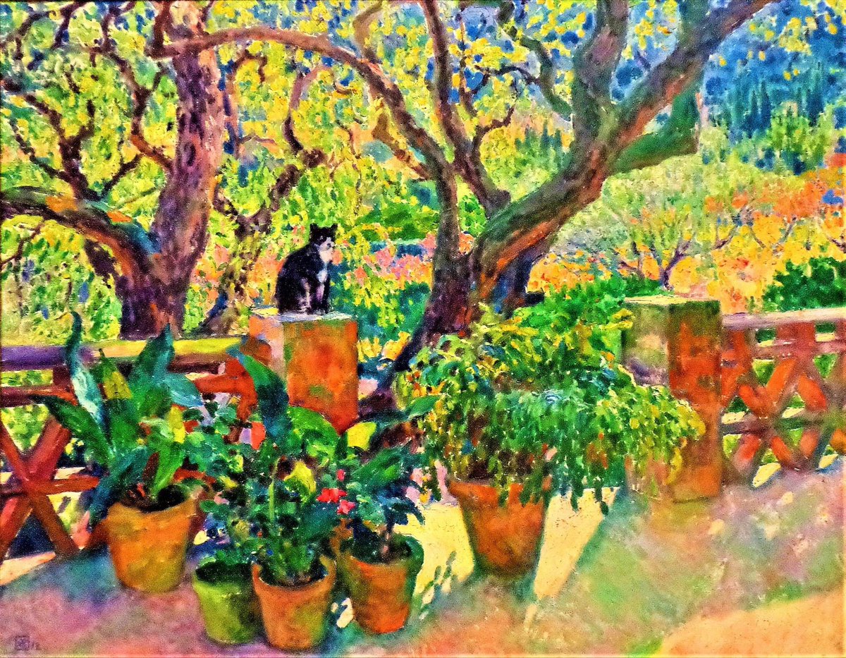 kvandervate's tweet photo. Al bijna een jaar geleden heb ik in het #Museum @SingerLaren de #tentoonstelling over het werk van Théo Van #Rysselberghe bekeken. Op de foto’s zie je: ‘Het #terras in #SaintClair’, ‘Thee in de tuin’, ‘ #Portret van mevrouw Paul #Nocard’ en ‘De Baai van Saint-Clair met een boot’. https://t.co/ZCwAj2L6oS