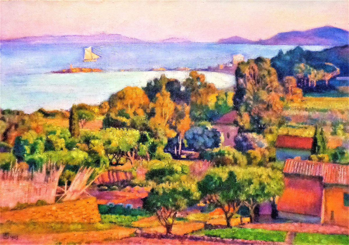 kvandervate's tweet photo. Al bijna een jaar geleden heb ik in het #Museum @SingerLaren de #tentoonstelling over het werk van Théo Van #Rysselberghe bekeken. Op de foto’s zie je: ‘Het #terras in #SaintClair’, ‘Thee in de tuin’, ‘ #Portret van mevrouw Paul #Nocard’ en ‘De Baai van Saint-Clair met een boot’. https://t.co/ZCwAj2L6oS