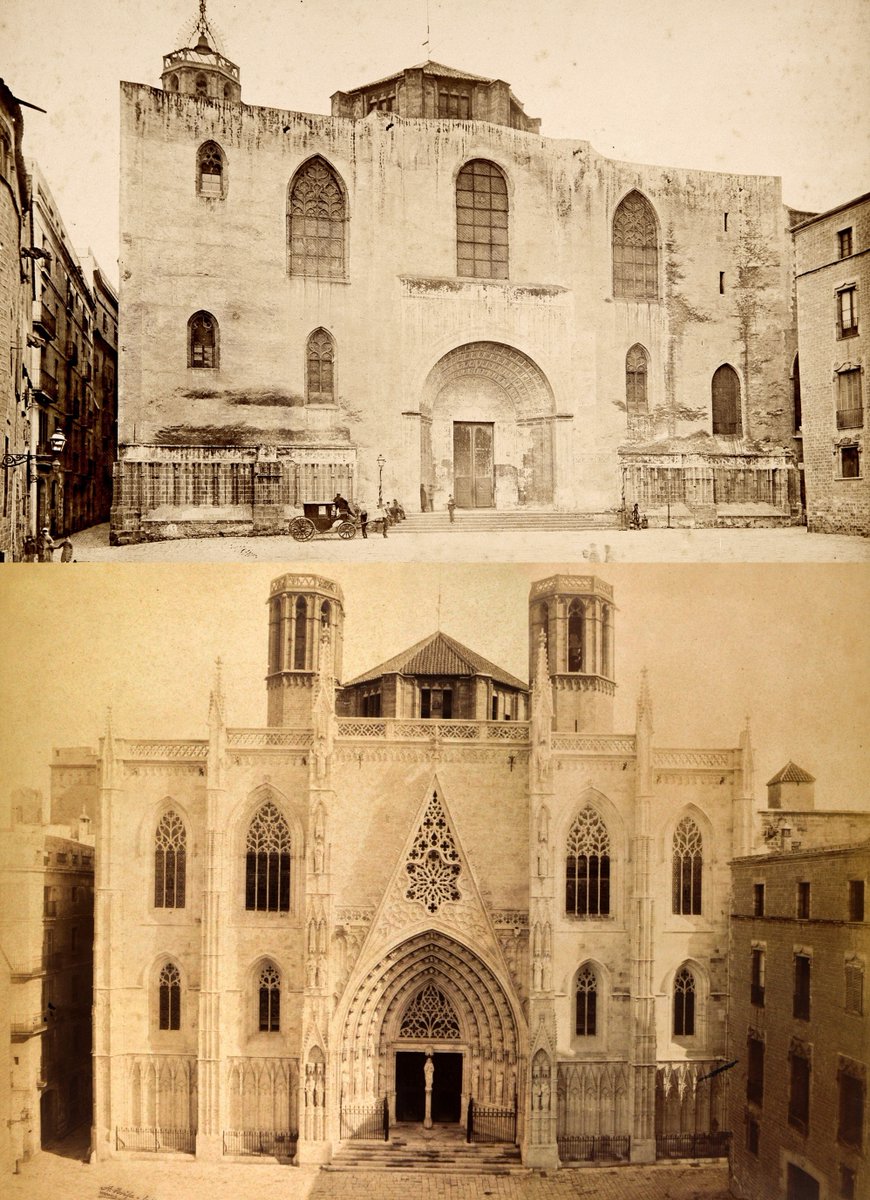 efemarq's tweet photo. Com diuen en anglès: "what we know so far" sobre la portalada de la Catedral de Barcelona. Només hi ha dues vies per avançar: textos històrics i material gràfic. I s'han de trenar ambdues vies. Per mi la portalada, tot i ser un arc de mig punt, era gòtica, dels anys 1410s. Fil 📜 https://t.co/0DBBj1nQx7
