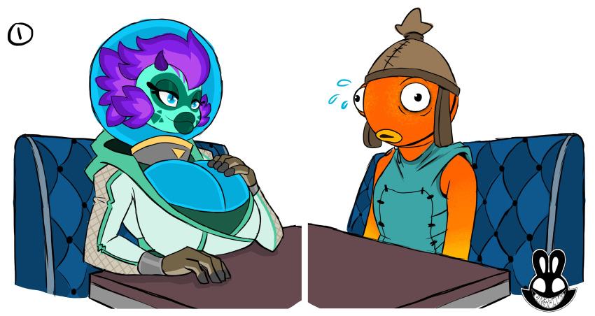 ZeroPointMen's tweet photo. - Fishstick - 

* Underwater fish of MANY Talents
* Resturant owner, pirate, soldier, Atlantean, cartoon, gummy candy, spy, etc...
* He may look a little... odd.
* But he means well!
* Usually the butt of a joke. https://t.co/L7ZlnplhAC