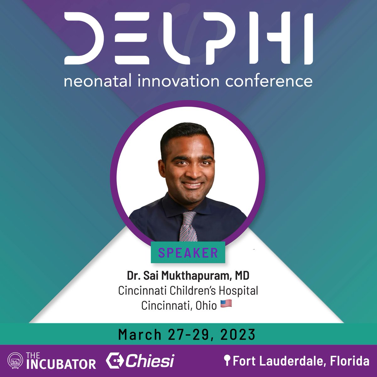 Join us on March 27-29 for Delphi. Dr. Sai Mukthapuram will be joining us from Cincinnati Children's Hospital to speak about BPD lung and Advances in Neonatal Chest MRIs. Registration: buff.ly/3XJXXSC #Neonatal #NeoTwitter #PedsICU #NICU #Preemies