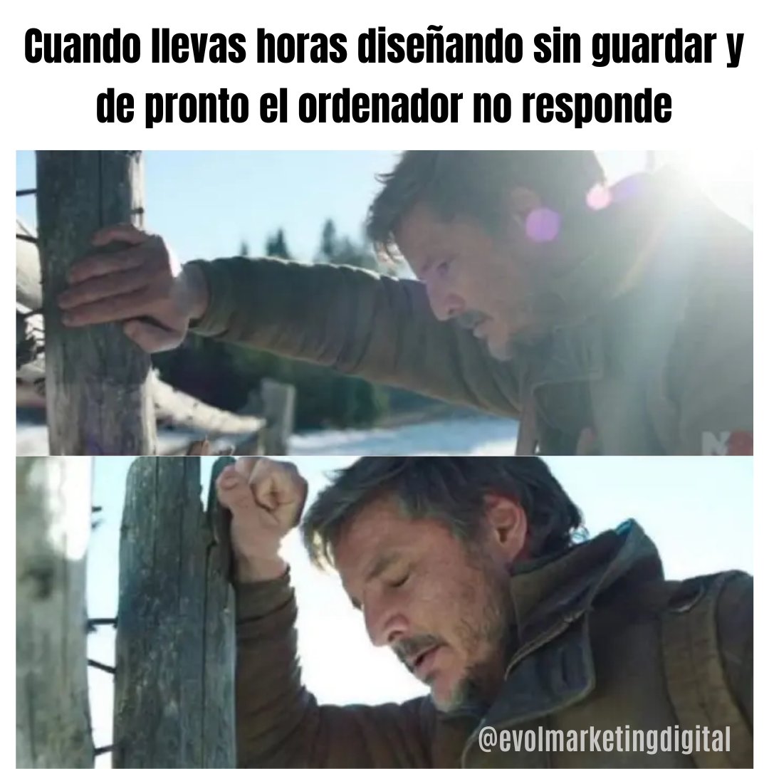 Los somos diseñadores gráficos o tenemos uno en la agencia, sabemos lo que fastidia esto...

Pero al final más vale por viejo que por sabio, y cuando te pasa más de una vez...

Al final aprendes 😉

#memes #trendmemes #lastofus #memelastofus #marketingdigital #diseñografico