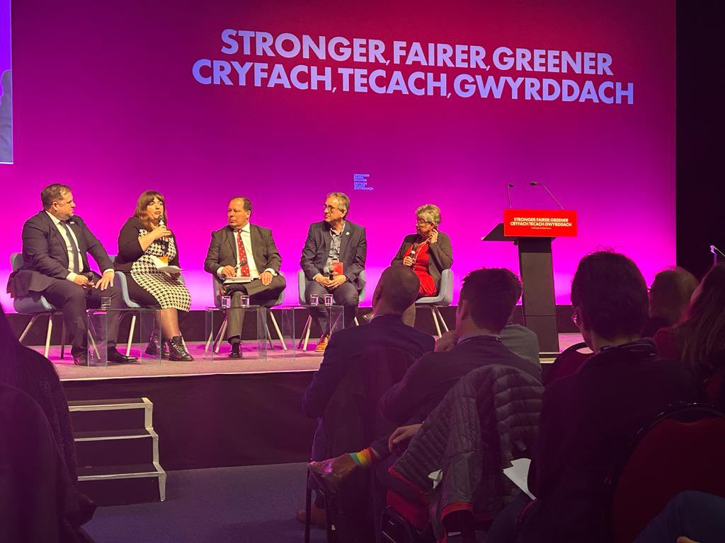 GeraldJonesLAB's tweet photo. Chaired an interesting panel discussion at #WelshLab23 about #Ukraine 1 year after the invasion with @SDoughtyMP @JaneHutt @MickAntoniw1 Real insight to the horrendous situation on the ground provided by Ukrainian MP Lesia Zaburanna. #SlavaUkraine https://t.co/yfXo5dqczz