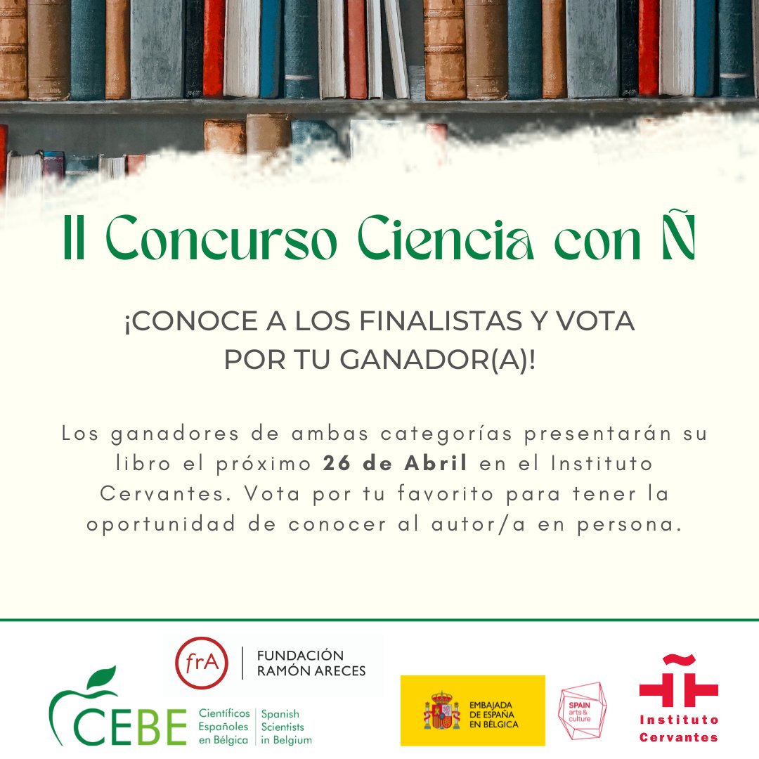 Esther Paniagua (she/her) (@e_paniagua) on Twitter photo 📢 ¡Atención! 'Error 404' es finalista del concurso 'Ciencia con Ñ'.
- Si os gusta, ¡votad por él aquí! ⤵️ tinyurl.com/4cnxnv32
Entraréis en el sorteo de un ejemplar :)
Gracias <a href="/CEBE_Belgica/">CEBE</a> <a href="/FundacionAreces/">FundaciónRamónAreces</a> <a href="/EmbEspBelgica/">Emb. España Bélgica</a> @instituto <a href="/InstCervantes/">Instituto Cervantes</a> <a href="/spaincultureus/">SPAIN arts & culture</a> #cienciaconÑ 📢 ¡Atención! 'Error 404' es finalista del concurso 'Ciencia con Ñ'.
- Si os gusta, ¡votad por él aquí! ⤵️ tinyurl.com/4cnxnv32
Entraréis en el sorteo de un ejemplar :)
Gracias <a href="/CEBE_Belgica/">CEBE</a> <a href="/FundacionAreces/">FundaciónRamónAreces</a> <a href="/EmbEspBelgica/">Emb. España Bélgica</a> @instituto <a href="/InstCervantes/">Instituto Cervantes</a> <a href="/spaincultureus/">SPAIN arts & culture</a> #cienciaconÑ