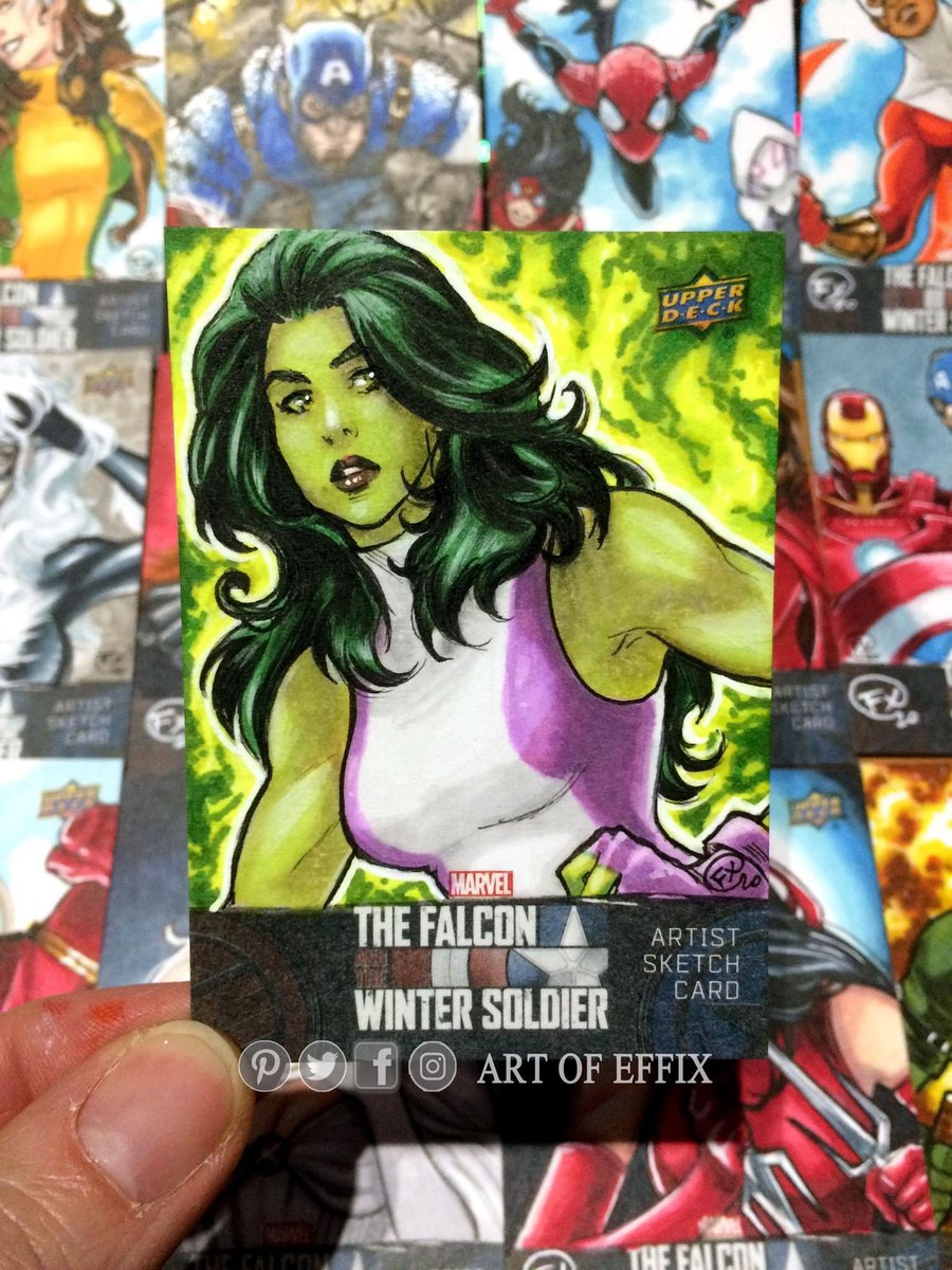 Effix_'s tweet photo. She Hulk 💪
Sketch card íve drawn for @UpperDeckEnt #MarvelComics « The Falcon and winter soldier » New set.

#sketchcard #draw #marvel https://t.co/WaOIKBjVPE