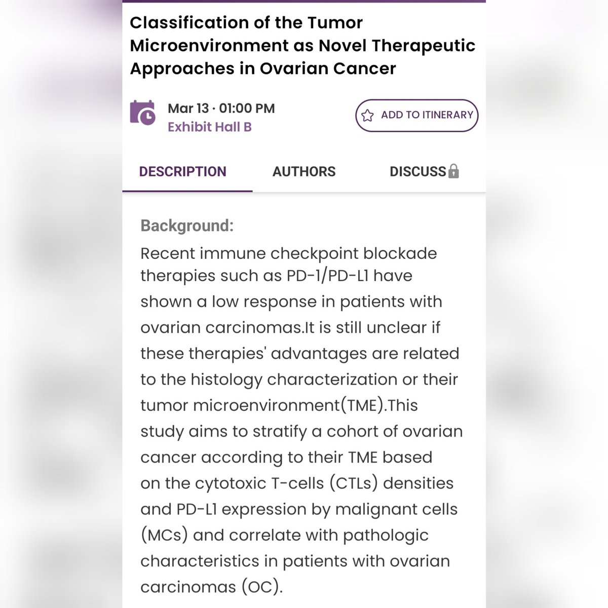 Tomorrow I will present this poster. Thank you to my TMP-IL team in <a href="/MDAndersonNews/">MD Anderson Cancer Center</a> and to the Ovarian Moonshot team ! 🤓. 
Excited to see you there!  #USCAP2023 #USCAP23 #NOLA