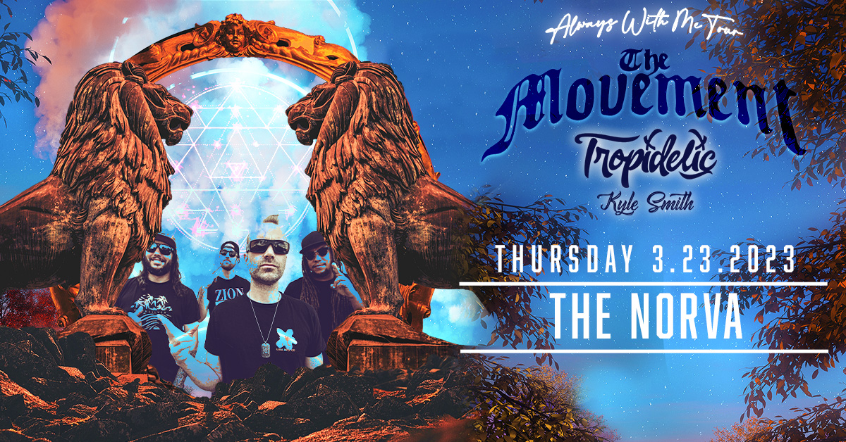 Thur March 23d @TheMovementVibe Always With Me Tour with @Tropidelic & Kyle Smith is coming to The NorVa! Tickets available at thenorva.com and at The NorVa box office (open Fri 10a-5p) Part of the Yuengling Concert Series