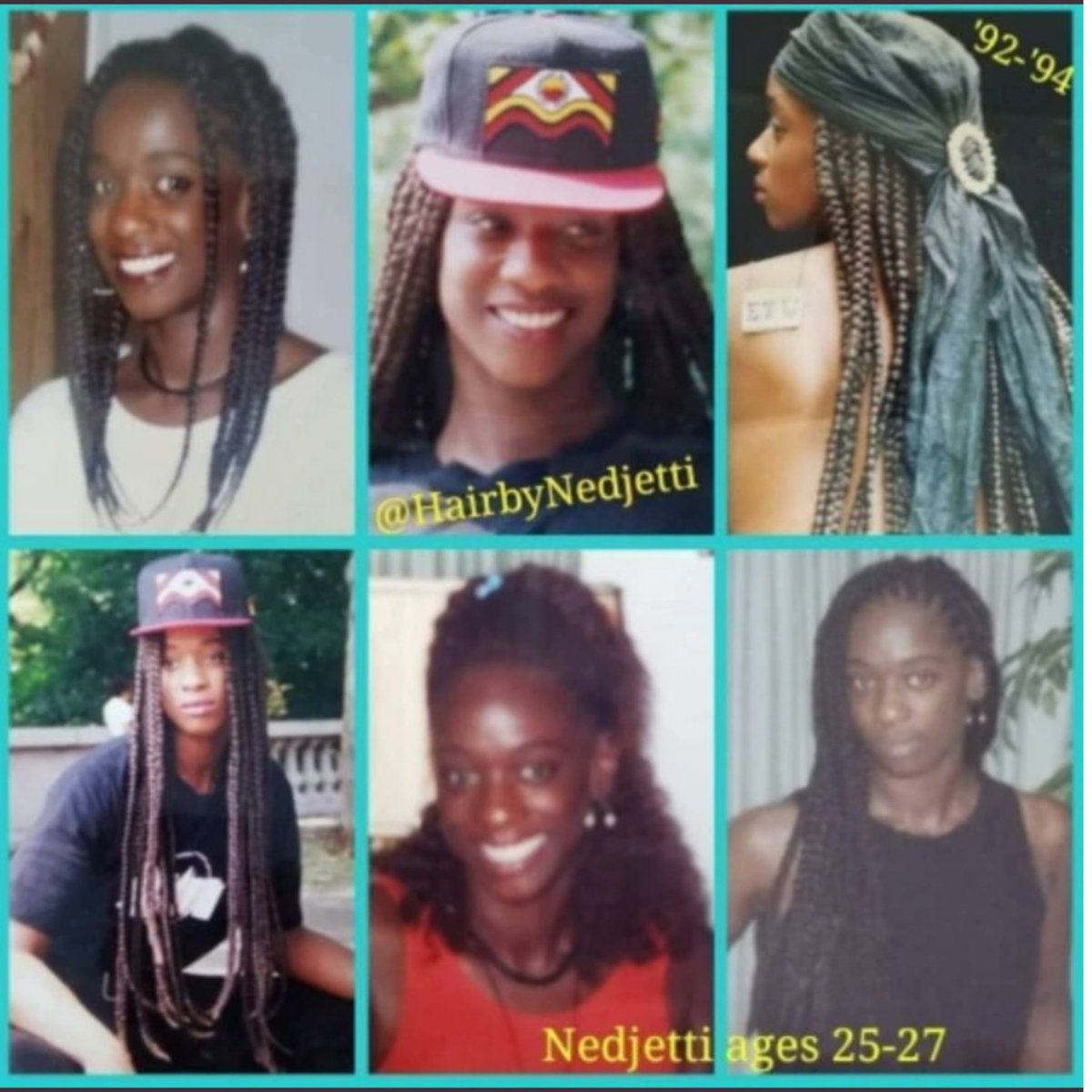 HairbyNedjetti's tweet photo. #HairMeOut® Circa '92-'94 #Nedjetti #DIY #BoxBraids & #MicroBraids created by #HairbyNedjetti✂️
❤️🖤💚 30+yrs #ForTheCulture #NedjettiHarvey #NaturalHair Guru #GoddessBraids💇🏾♀️
"#Passion + #Practice = #God's #Purposeful Inner #Joy"
~ #Entrepreneur #NedjettiHarvey ✂️
#BeYOU 👑 https://t.co/0GyVJmVWO2