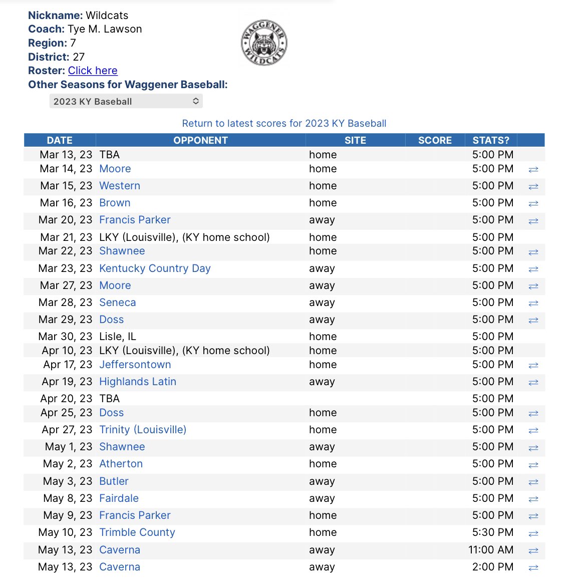 WaggenerBB's tweet photo. Your 2023 Waggener wildcat baseball schedule! 

The wildcats will open up the season tomorrow with W.E.B Dubois! https://t.co/YhlsdOVK5I