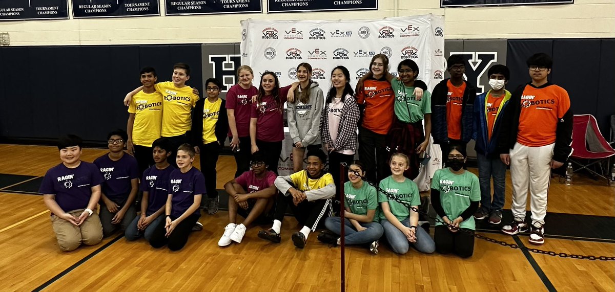 efmoore's tweet photo. Some of my absolute favorite parts of yesterday! Strong showing by #TeamRagingRobotics - I’m a huge fan all of them! #ProudCoach #40586ABCDEH @RaginRobotics @hickoryridgemid @TimTaylorHiRMS @CcsVex https://t.co/QFcMRHBoLm